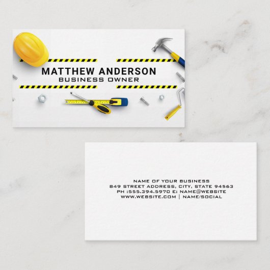 Construction Tools Laid out | Blue Collar 名刺 (正面/裏面)