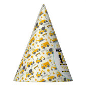 Construction Truck 1st Birthday | Kids Party パーティーハット (左)