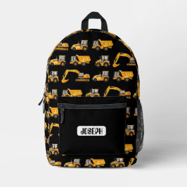 Construction Truck Backpack for Boys - Personalize プリントバックパック