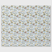 Construction Truck Birthday ラッピングペーパー (フラット)