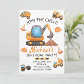 Construction Truck Birthday Invitation 招待状 (スタンド正面)