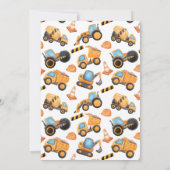 Construction Truck Birthday Invitation 招待状 (裏面)