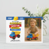 Construction Truck Birthday Party 招待状 (スタンド正面)
