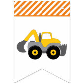 Construction Truck Birthday Party Invitation バンティングフラッグ (第1の旗)