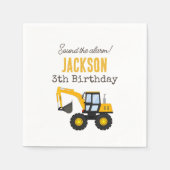 Construction Truck Birthday | Personalized Décor スタンダードカクテルナプキン (正面)
