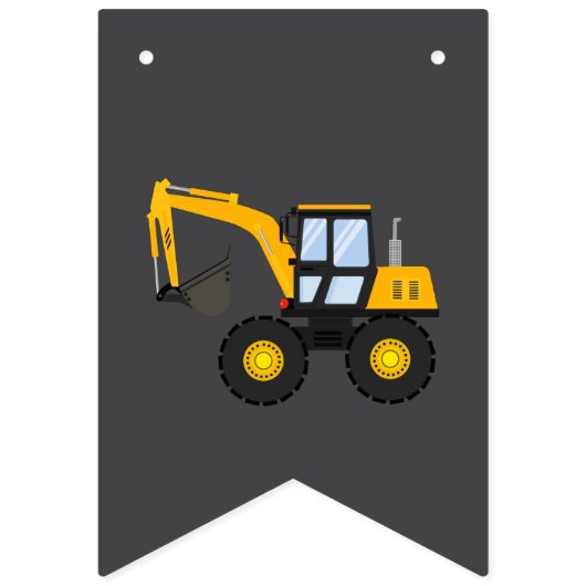 Construction Truck Birthday | Personalized Décor バンティングフラッグ (第1の旗)