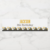 Construction Truck Birthday | Personalized Décor ペットボトルラベル (シングルラベル)