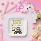 Construction Truck Birthday | Personalized Décor ペーパープレート (パーティー)