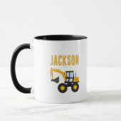 Construction Truck Birthday | Personalized Décor マグカップ (左)