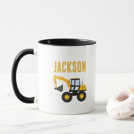 Construction Truck Birthday | Personalized Décor マグカップ (ドーナツ)