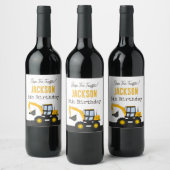 Construction Truck Birthday | Personalized Décor ワインラベル (ボトル)