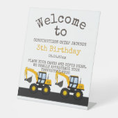 Construction Truck Birthday | Personalized Décor 台座サイン (正面)