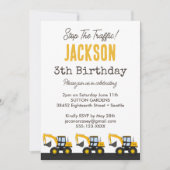Construction Truck Birthday | Personalized Décor 招待状 (正面)