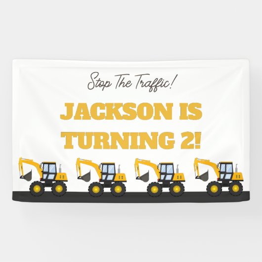 Construction Truck Birthday | Personalized Décor 横断幕 (横)