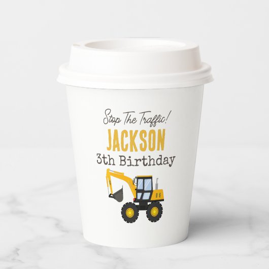 Construction Truck Birthday | Personalized Décor 紙コップ (裏面)