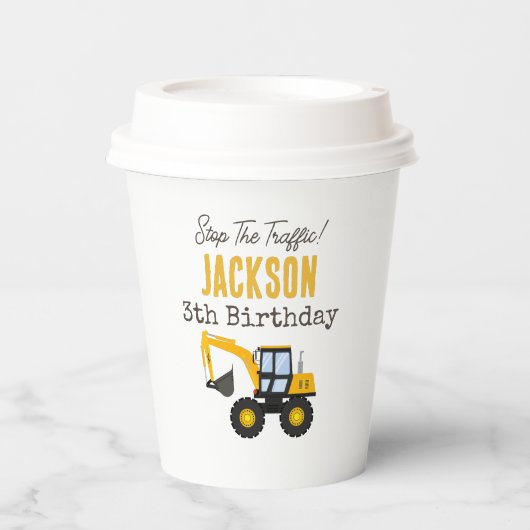 Construction Truck Birthday | Personalized Décor 紙コップ (正面)