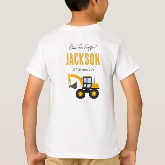Construction Truck Birthday | Personalized Décor Tシャツ (裏面)