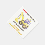 Construction Truck Excavator Birthday Party スタンダードカクテルナプキン (角)
