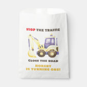 Construction Truck Excavator Birthday Party フェイバーバッグ (正面)