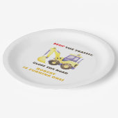 Construction Truck Excavator Birthday Party ペーパープレート (アングル)