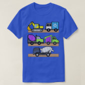 Construction Truck Excavator Concrete Mixer Dump T Tシャツ (デザイン正面)