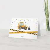 Construction truck excavator Thank you card サンキューカード (裏面)