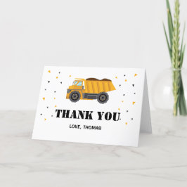 Construction truck excavator Thank you card サンキューカード
