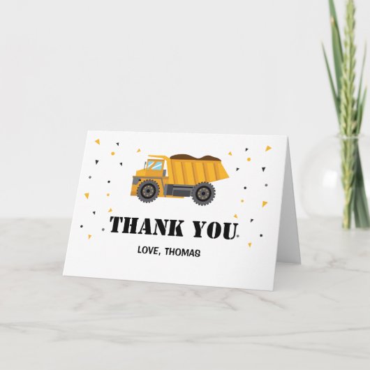 Construction truck excavator Thank you card サンキューカード (正面)