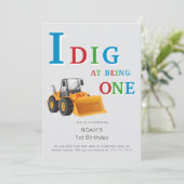 Construction Truck 'I Dig Being One' Birthday  招待状 (スタンド正面)