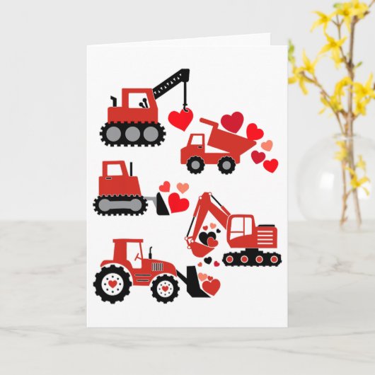 Construction Truck I Dig You Funny Kid Boy Toddler カード (黄色い花)