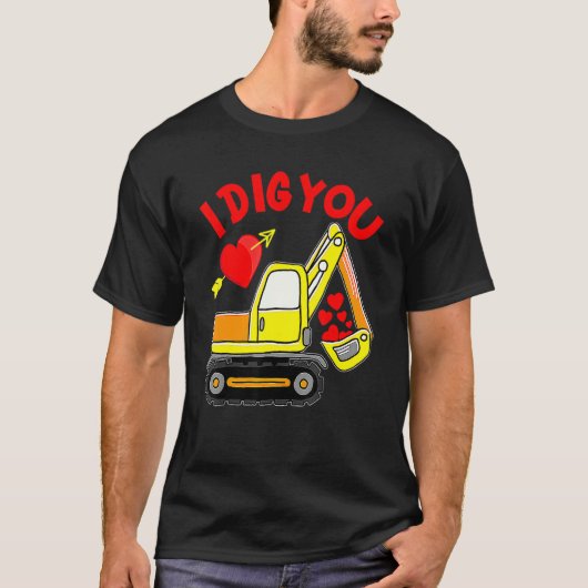 Construction Truck I Dig You Valentines Day Toddle Tシャツ (正面)
