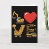 Construction Truck Love Excavator Dump Truck Crane カード (正面)