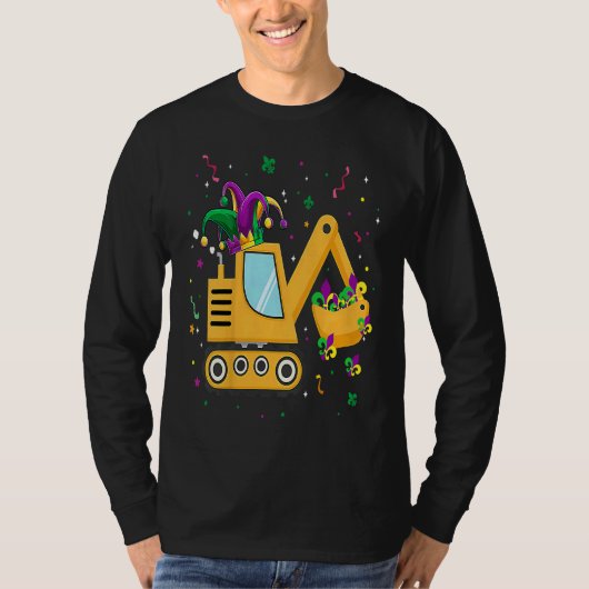 Construction Truck Mardi Gras  For Kids Toddler Bo Tシャツ (正面)