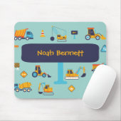 Construction Truck Mouse Pad for Kids with Name マウスパッド (マウス)