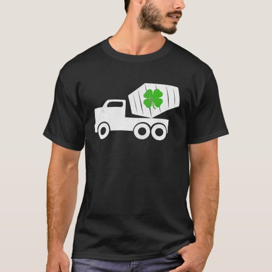 Construction Truck St Patrick s Day Shamrock Kids Tシャツ (正面)
