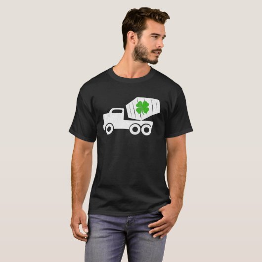 Construction Truck St Patrick s Day Shamrock Kids Tシャツ (正面フル)