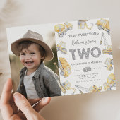 Construction Truck TWO 2nd Birthday Party 招待状