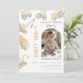 Construction Trucks 3rd Birthday Party 招待状 (スタンド正面)