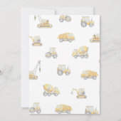 Construction Trucks 3rd Birthday Party 招待状 (裏面)