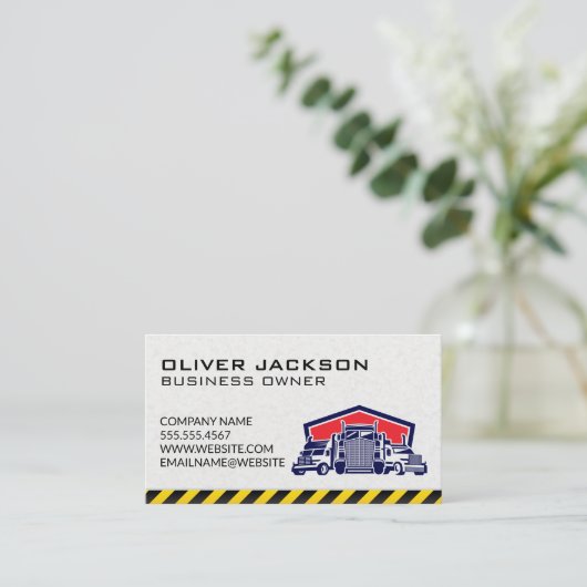 Construction Trucks Illustration 名刺 (スタンド正面)