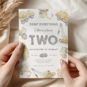 Construction TWO 2nd Birthday Party 招待状