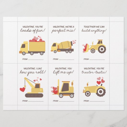 Construction Valentine Cards for Kids レターヘッド (正面)