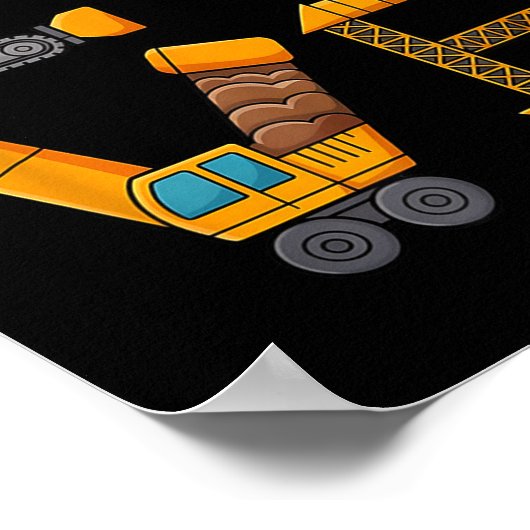 Construction Valentine Love Spelled With Trucks Ex ポスター (角)