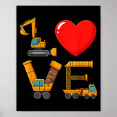 Construction Valentine Love Spelled With Trucks Ex ポスター (正面)