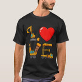 Construction Valentine Love Spelled With Trucks Ex Tシャツ (正面)