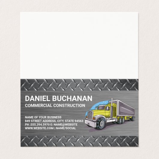 Construction Vehicle | Big Rig Truck | Driver 名刺 (外部フラット)