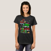Construction Vehicle Christmas Red Trucks Winter B Tシャツ (正面フル)