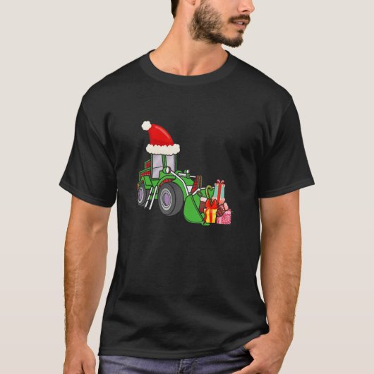 Construction Vehicle Christmas Santa Hat Girl Boy  Tシャツ (正面)