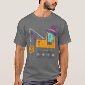 Construction Vehicle Halloween Crane Truck Pumpkin Tシャツ