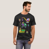 Construction Vehicle Mardi Gras Toddlers Boys Tシャツ (正面フル)